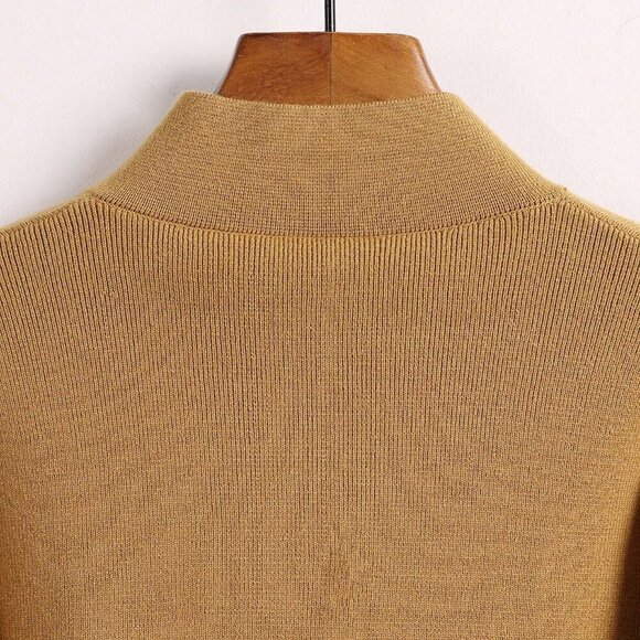 Yellow Casual Women's Double-Breasted Loose Elegant Long Sleeve Cardigan - Picture 6 of 6